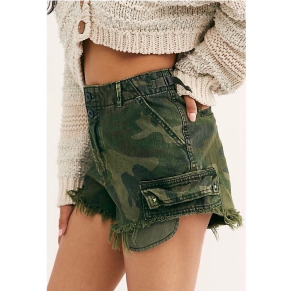 Free people camo shorts